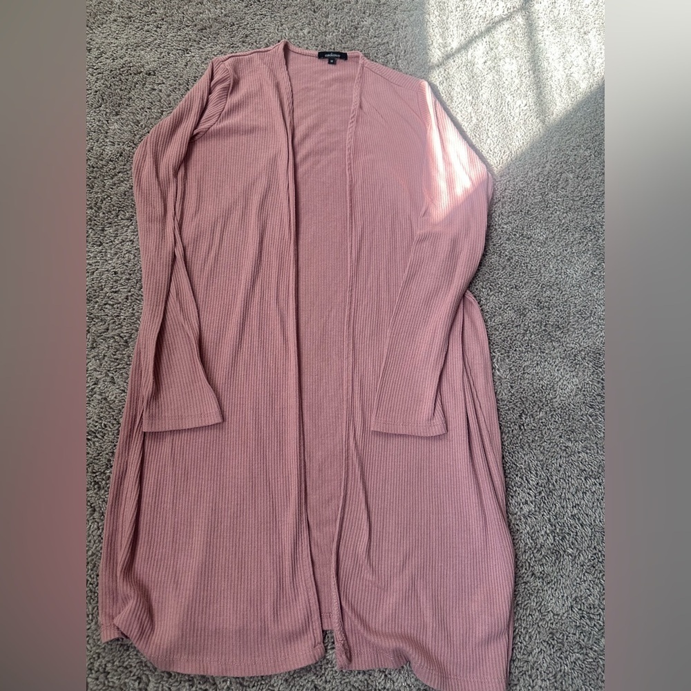 Preloved Long Dusty Rose Cardigan.